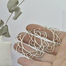 Large Mandala Silver hoops