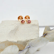 14ct rose gold 3mm Sapphire Stud. other colour options.