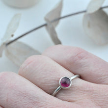 Pinks and Reds Stacking silver gemstone rings