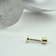 SINGLE Black Diamond 2mm 14ct yellow gold tiny press back earring.