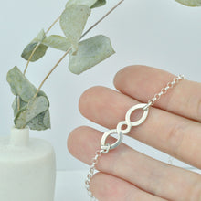 Double twist Infinity Silver bracelet