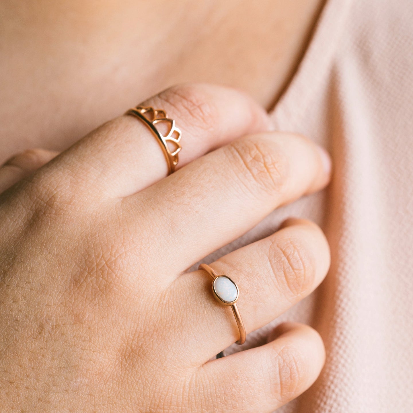 9ct Rose Gold Tiara ring