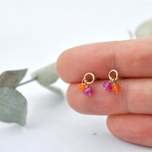 Ruby and Carnelian 9ct Rose gold circle studs