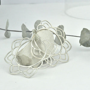 Large Mandala Silver hoops