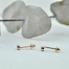 Tiny 14ct rose gold 2mm Sapphire Stud