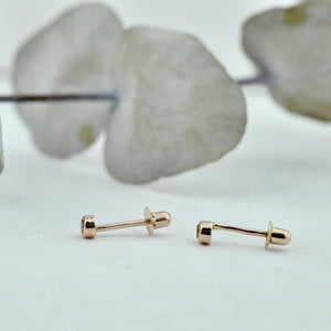 Tiny 14ct rose gold 2mm Sapphire Stud